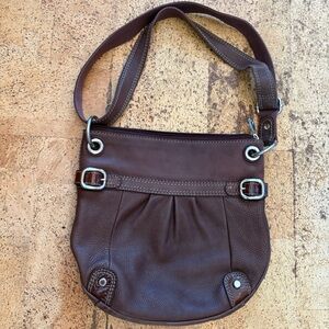Fossil Brown Leather Shoulder Bag - Women's Crossbody